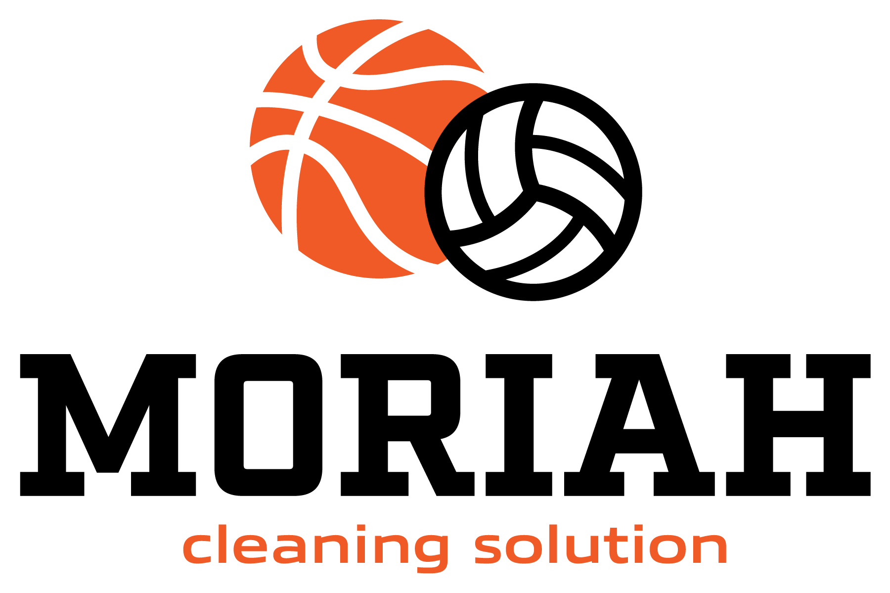 A logo of a basketball and a volleyball.